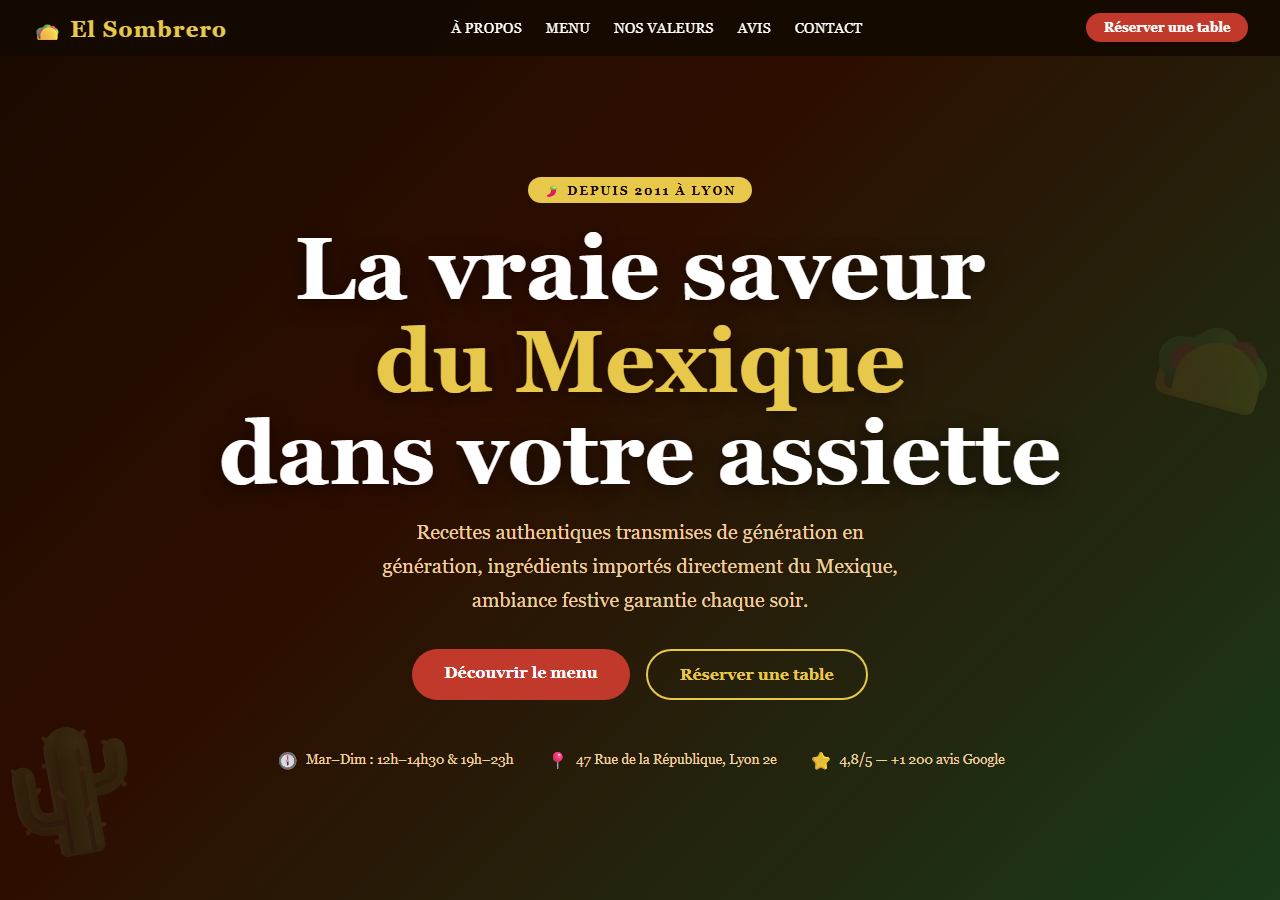 Template — Restaurant mexicain