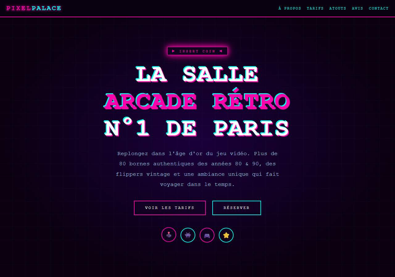 Template — Salle d'arcade rétro