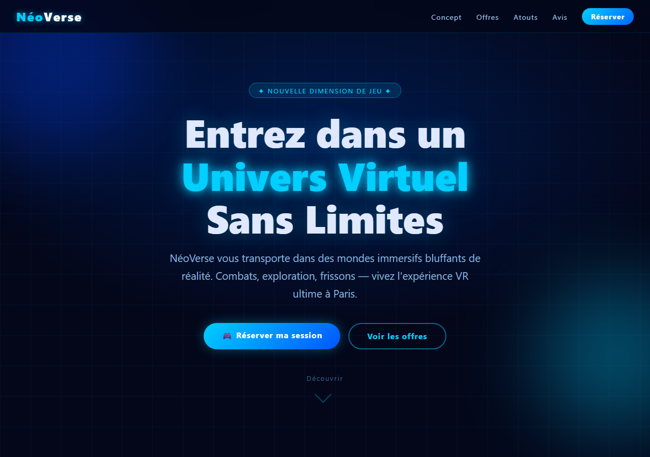 Template — Salle de réalité virtuelle loisir