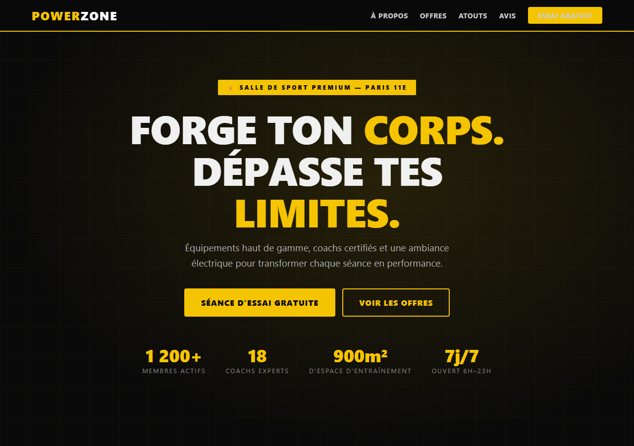 Template — Salle de sport