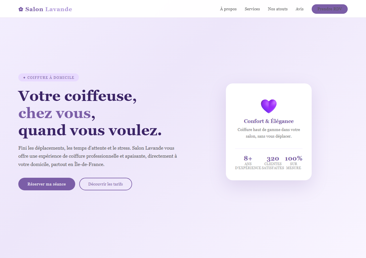 Template — Salon de coiffure à domicile
