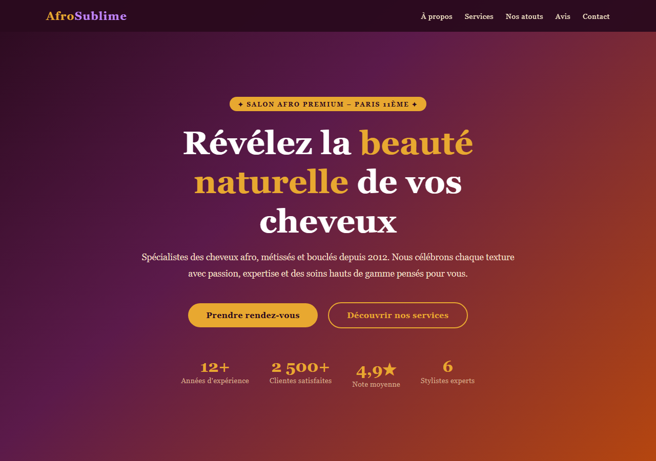 Template — Salon de coiffure afro