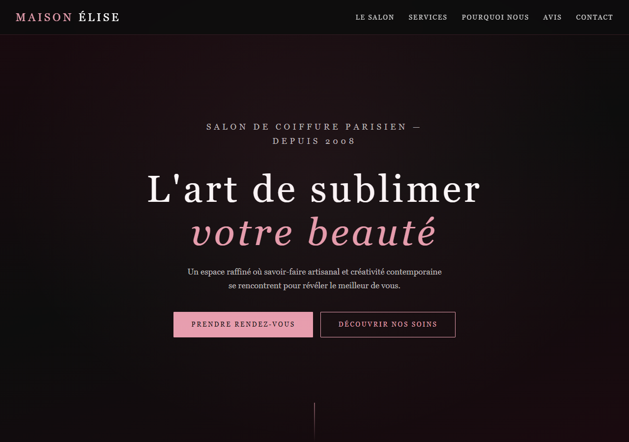Template — Salon de coiffure