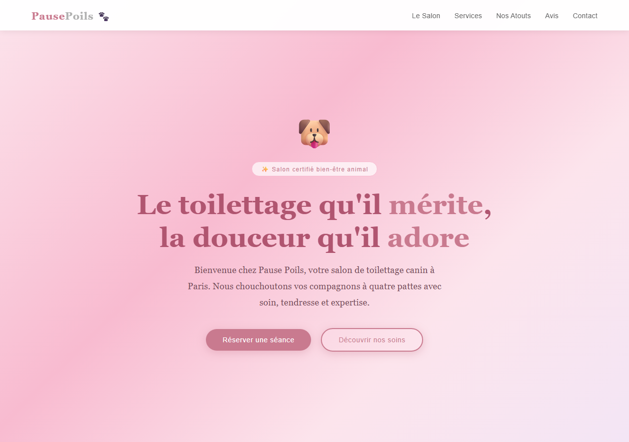 Template — Salon de toilettage canin