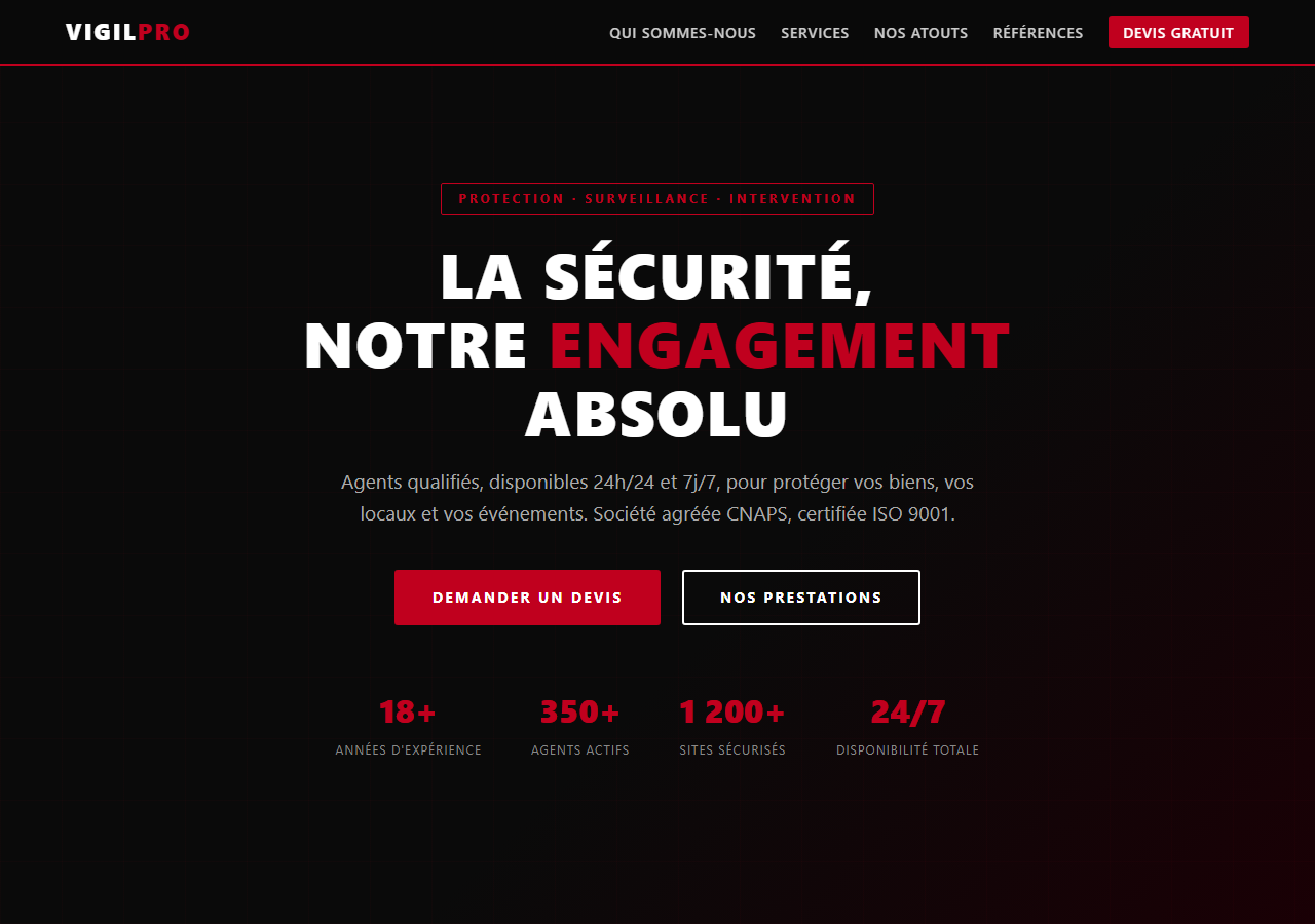 Template — Sécurité & gardiennage
