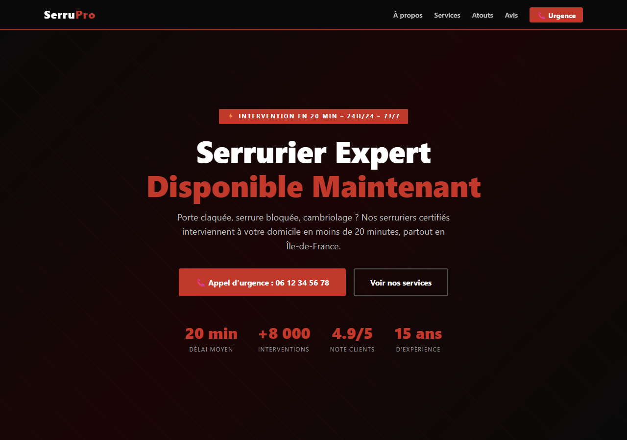 Template — Serrurier dépannage