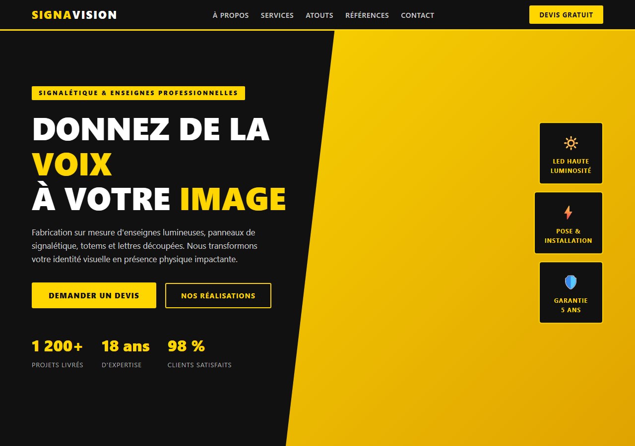 Template — Signalétique & enseignes