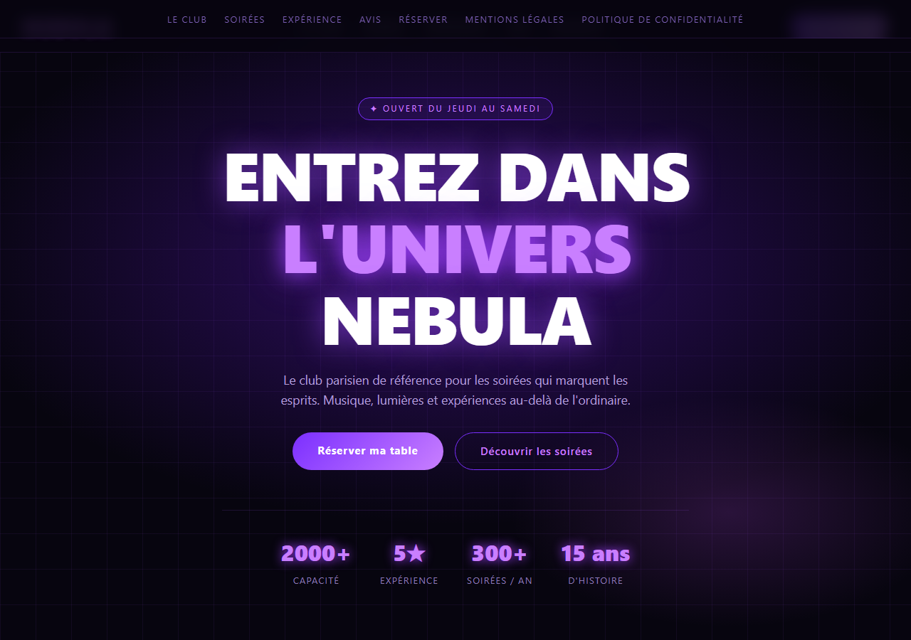 Template — Soirée / club