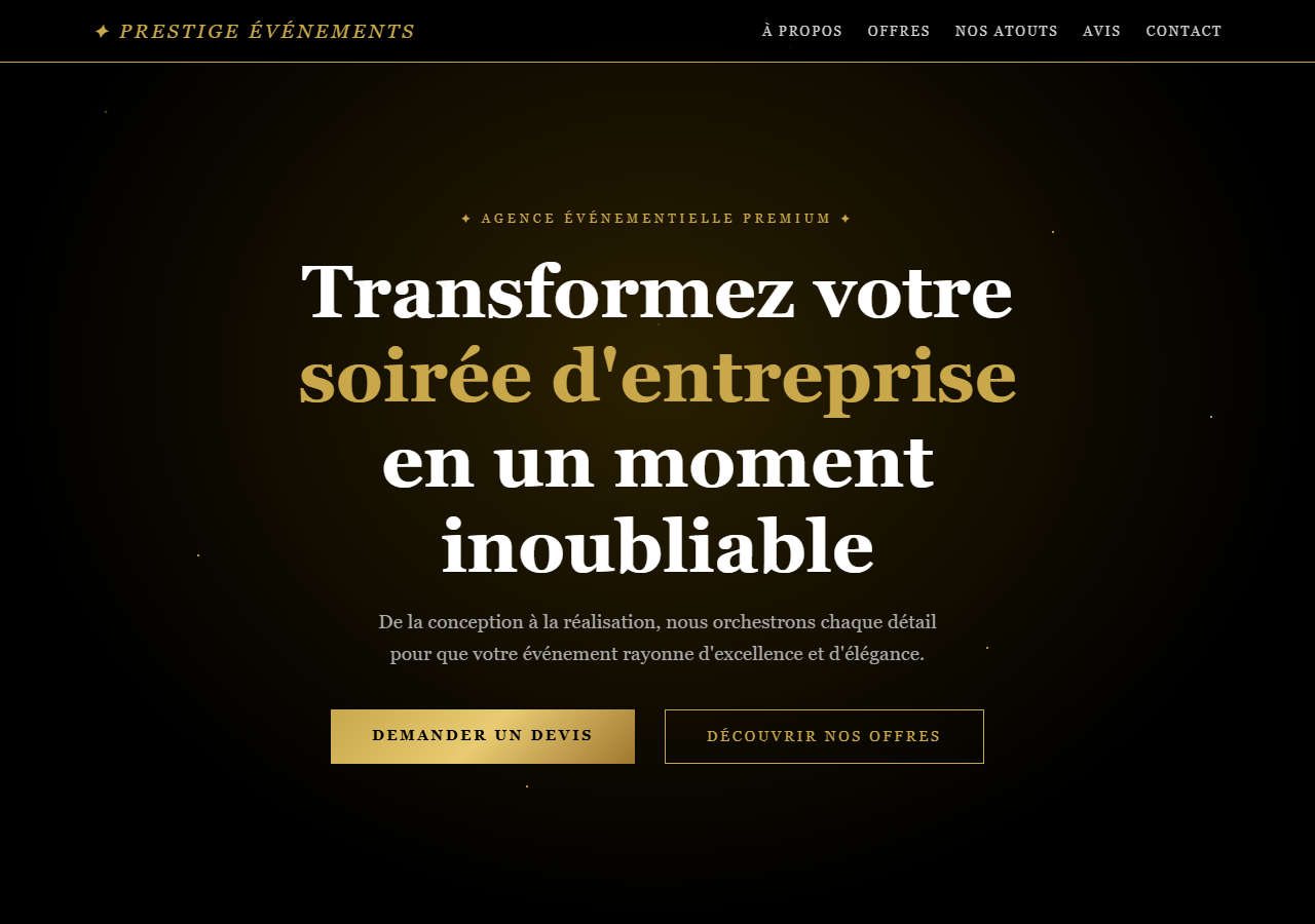 Template — Soirée d'entreprise