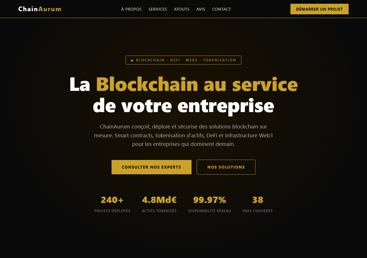 Template — Solution blockchain crypto