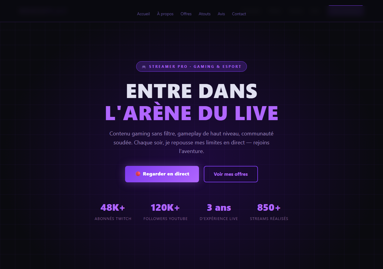 Template — Streamer gaming