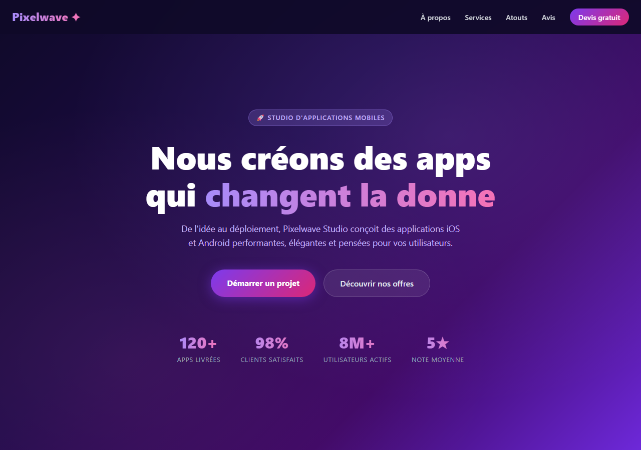 Template — Studio d'applications mobiles