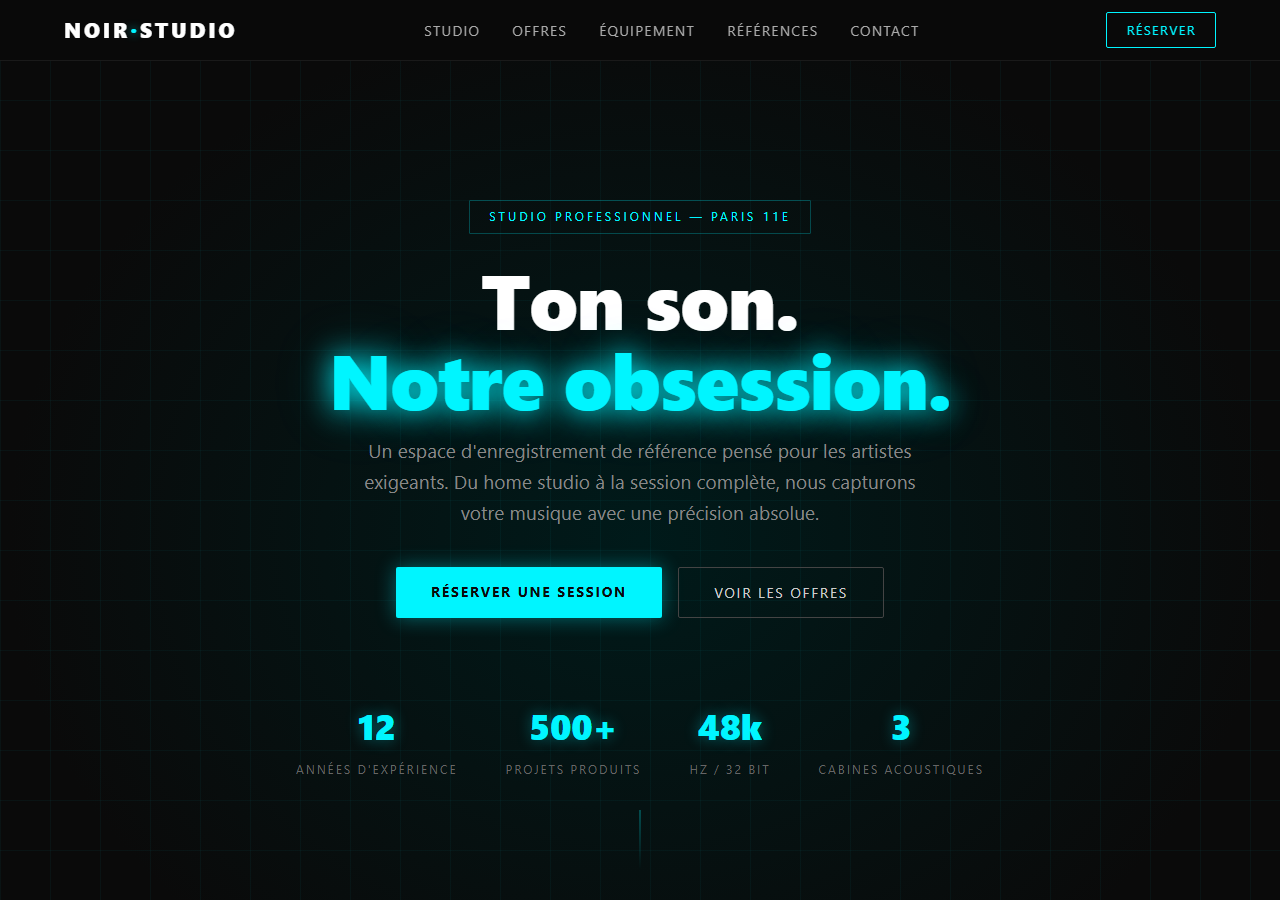 Template — Studio d'enregistrement