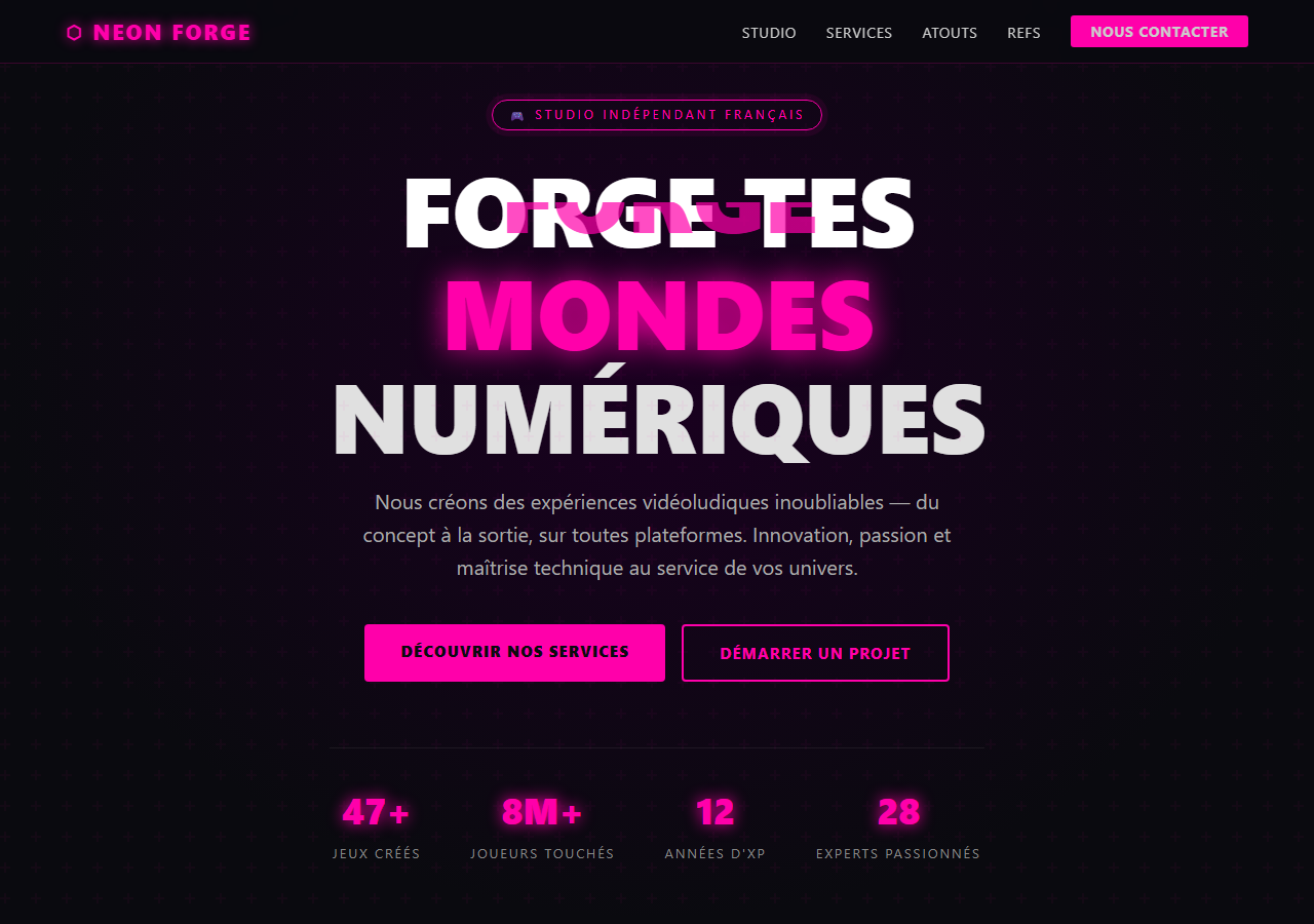 Template — Studio de jeux vidéo