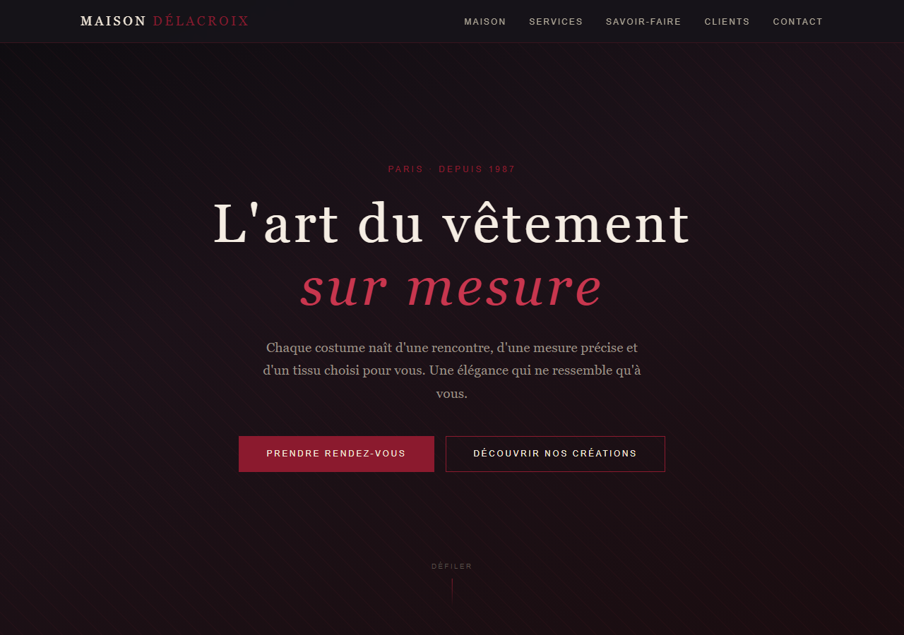 Template — Tailleur & costume sur mesure