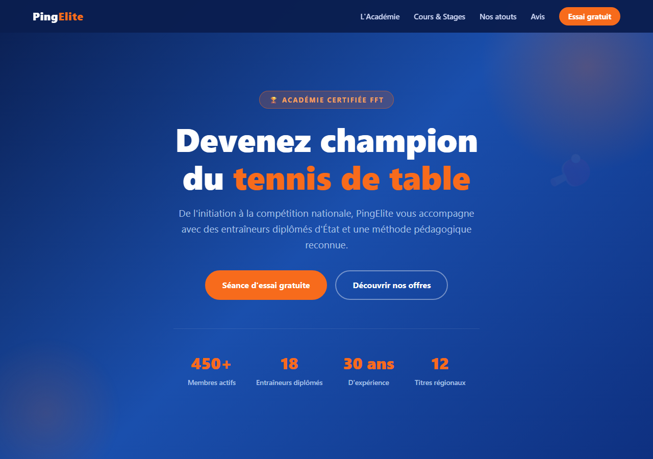 Template — Tennis de table