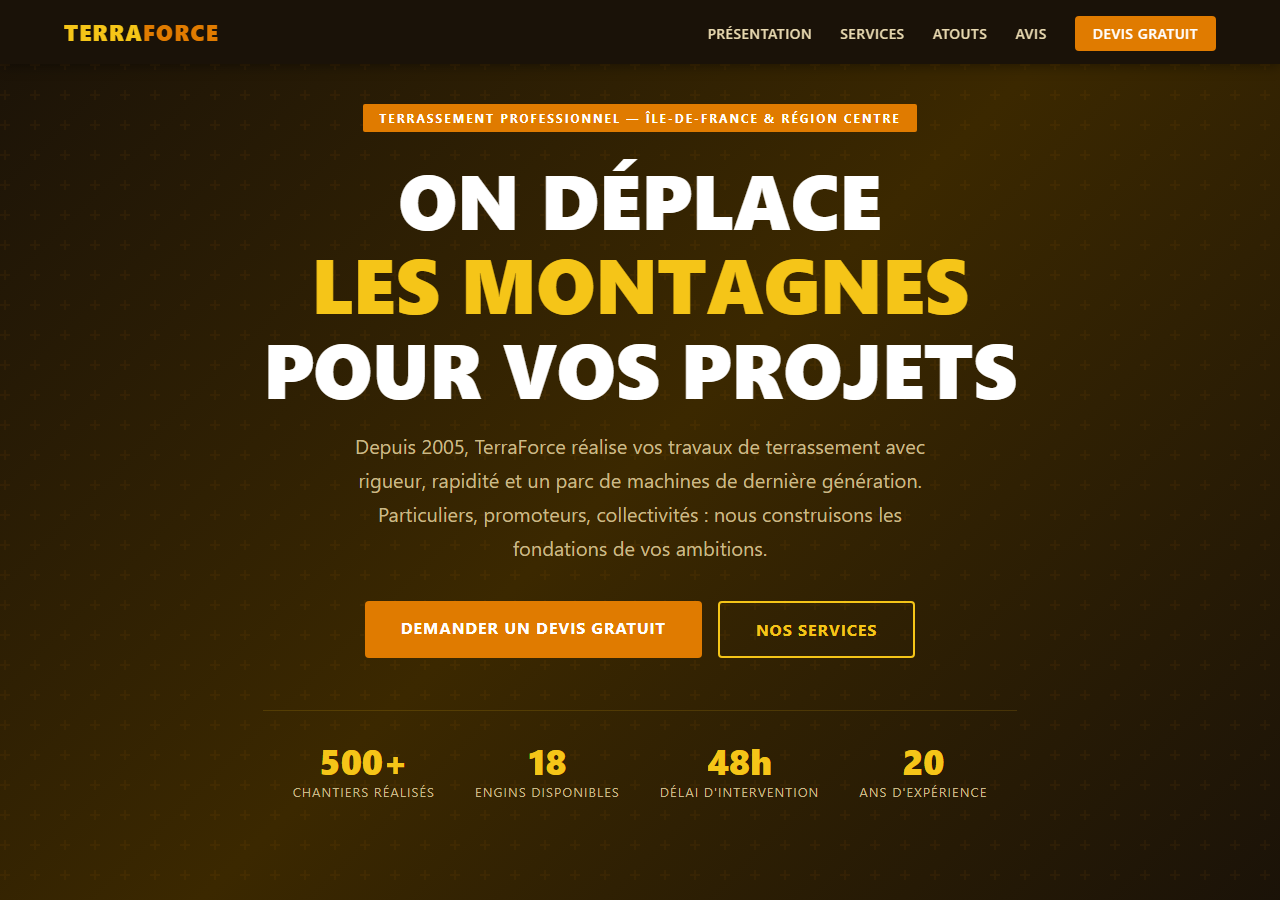 Template — Terrassement