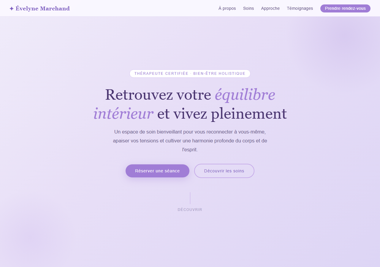 Template — Thérapeute / bien-être
