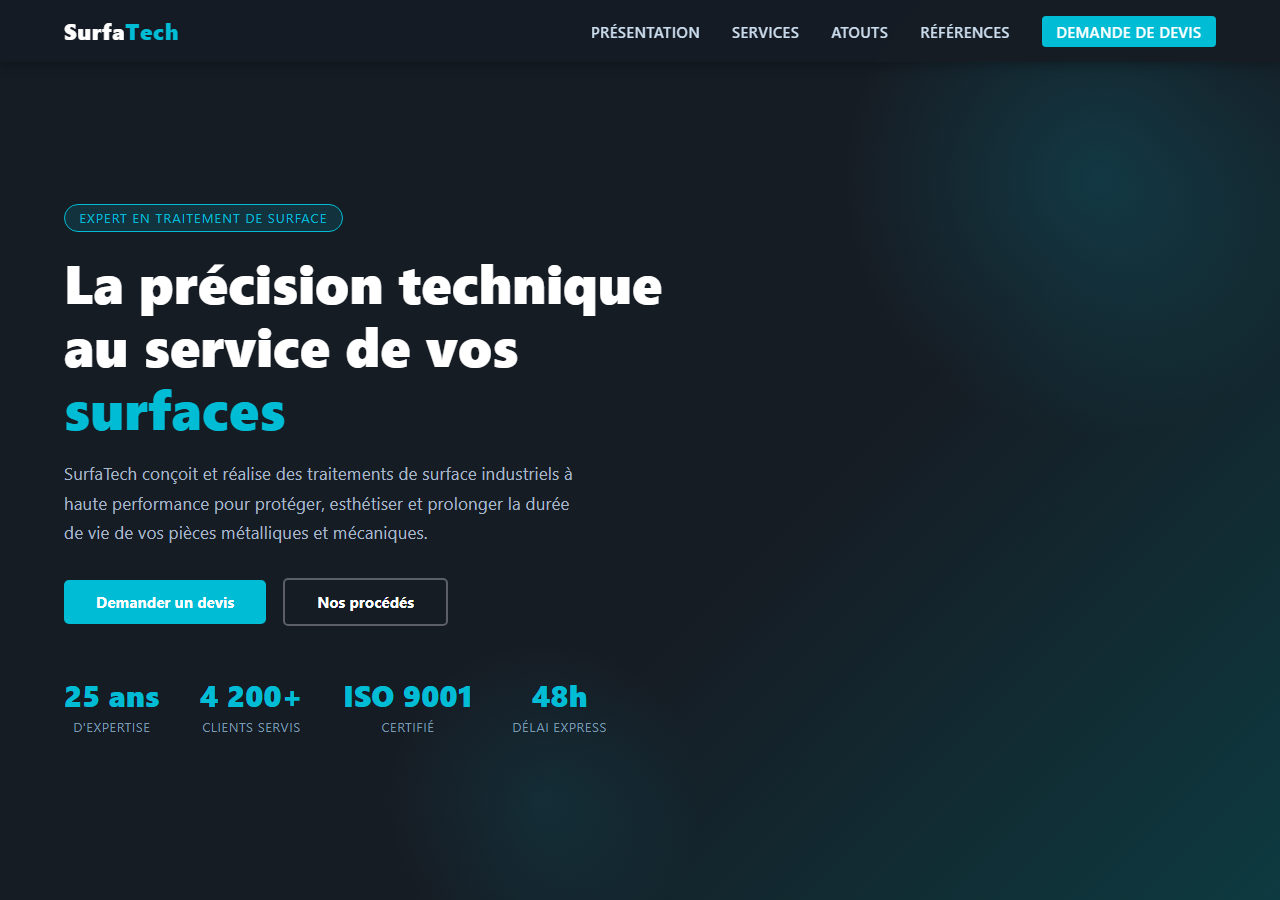 Template — Traitement de surface