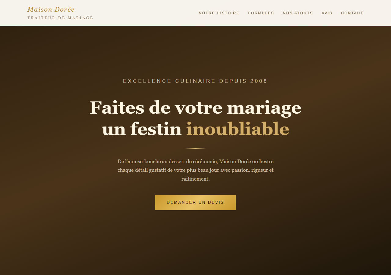 Template — Traiteur de mariage
