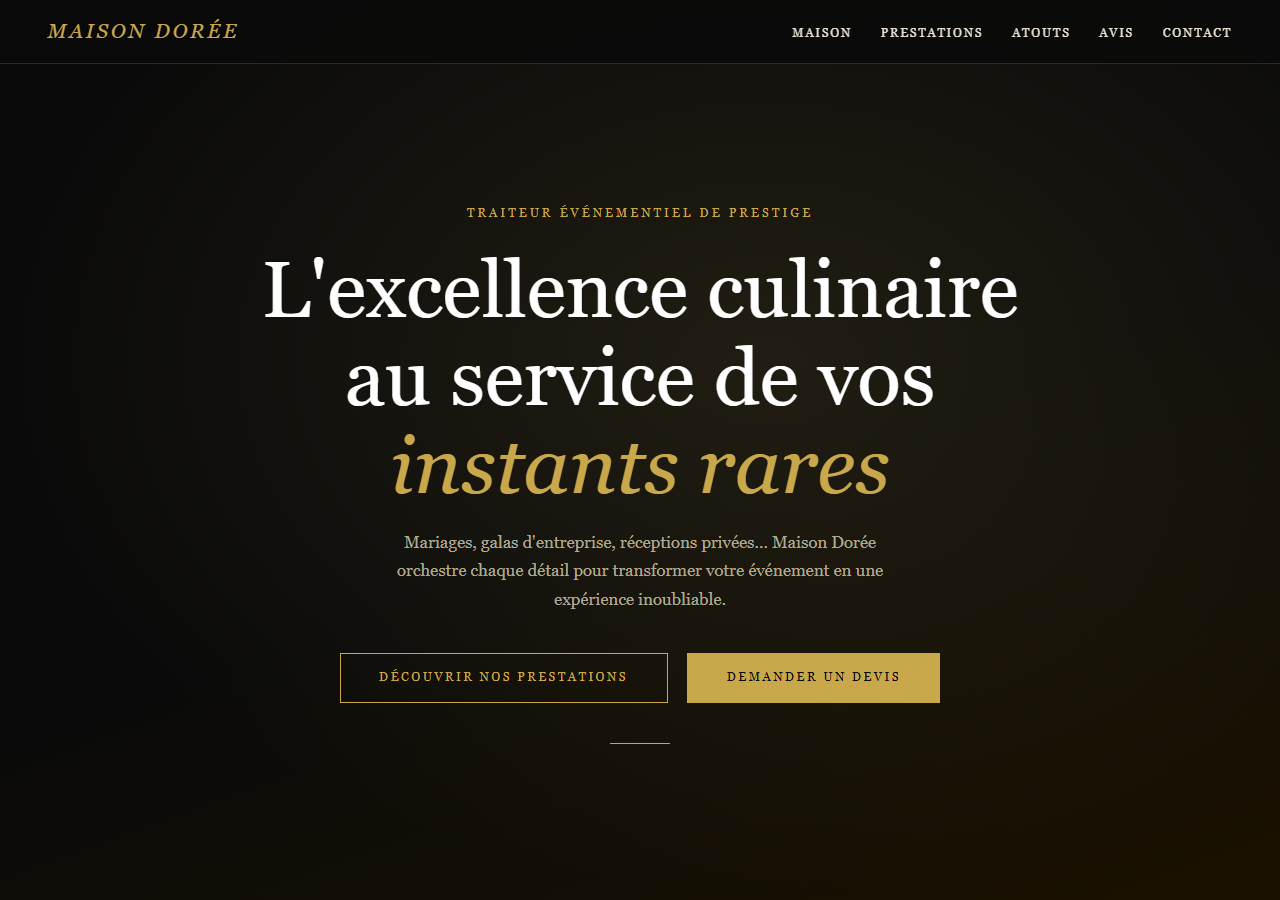 Template — Traiteur événementiel